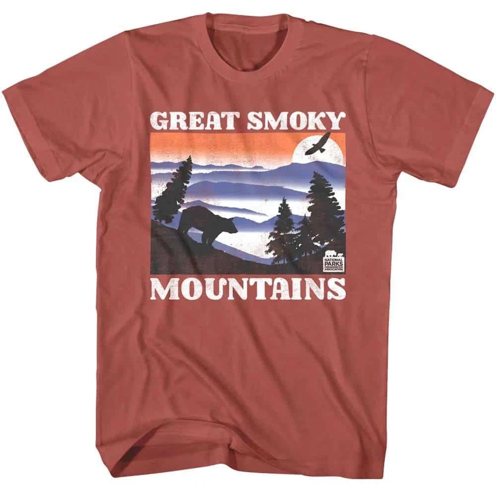 Great Smoky Mountains Mist Sunset Men s Earth T Shirt XL