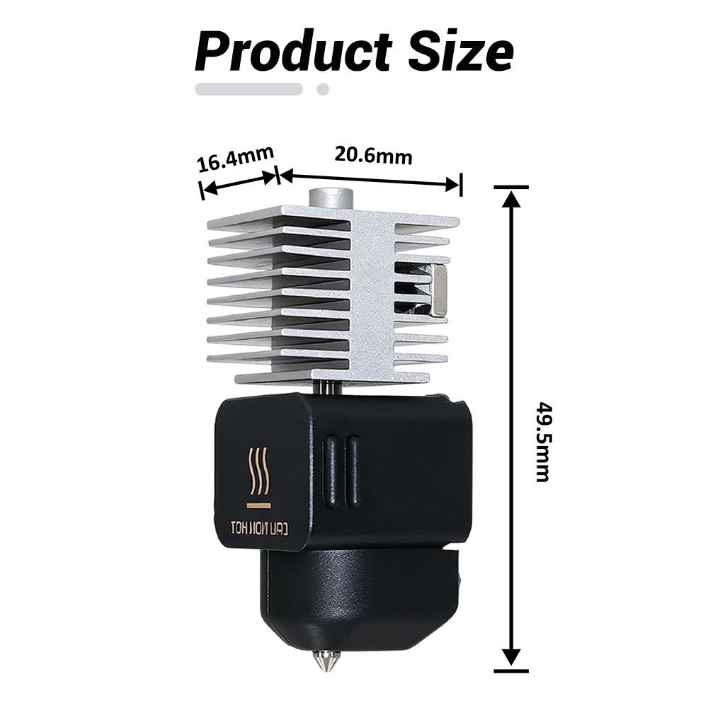 Hotend Kit for Bambu Lab A2L A1 A1 Mini, Stainless Steel Integrated High-Precision A1 Nozzle Same as Original Quality Assurance