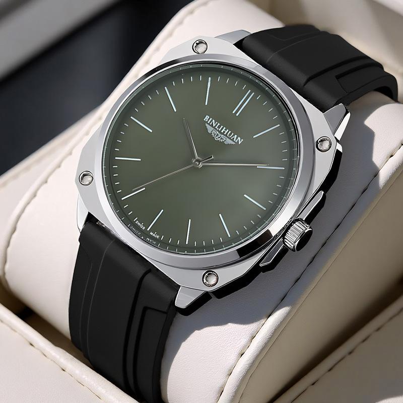 

Мужские часы JYL Простые Кварцевые Для Повседневной Носки Кожаный Ремешок [Men s tape] сплав оранжевый