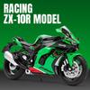 1/12 Kawasaki Ninja ZX10R Alloy Die Cast Motorcycle Model Toy Vehicle Collection Sound and Light Off Road Autocycle Toys Car