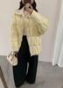 Yu Yan, corduroy doll collar splicing down jacket women's winter new white duck down stand-up collar bread jacket