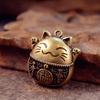 Polished Brass Fortune Cats Pendant Wearable Artwork For Daily Jewelry Collection