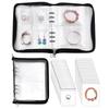 1set Transparent PVC Jewelry Organizer Storage Zipper Bag Mixed Color 25.6x19x2.4cm