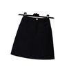 2026 Autumn/Winter Plus Size Corduroy High Waist A-line Black Short Skirt