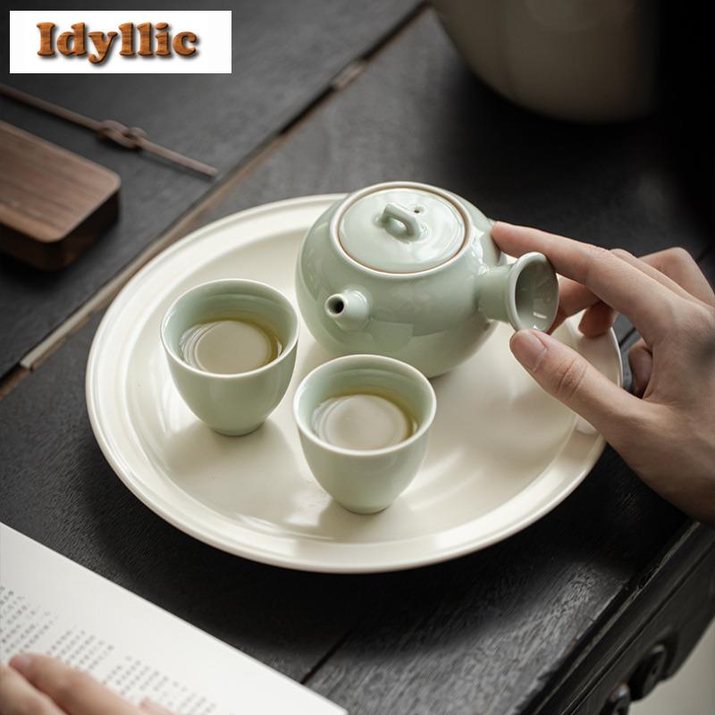 165ml Celadon Theepot met Zijhandvat Oude Thee-infusiepot Huishoudelijke Theezetketel Met Balgat Kung Fu Thee Drinkgerei Cadeau