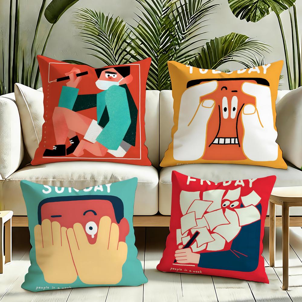 In a Frame Creative and Interesting Cushion Cover Reversible Plush Pillow Cover Soft Fluffy Home Decor for Sofa Bedroom