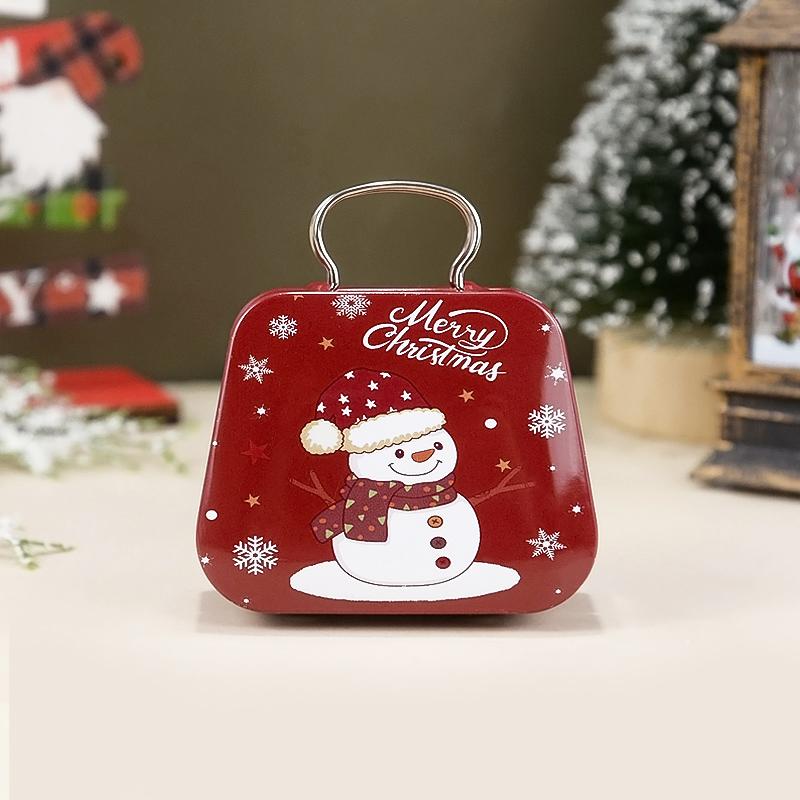Weihnachtshandtaschenform Pralinenschachtel Cartoon Metalldose Keks Geschenkverpackung Boxen Kinder Weihnachtsfeier Gastgeschenke Noel Frohes Neues Jahr 2025
