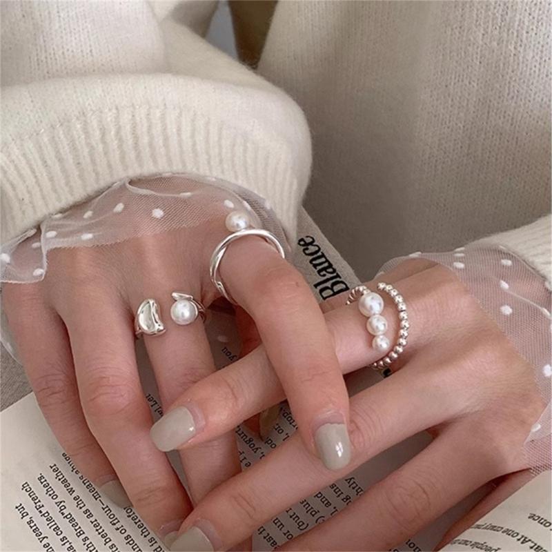 Vintage Irregular Smooth Opening Rings for Women Adjustable Stackable Finger Ring Jewelry Stylish Geometric Accessory