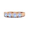 Moonstone Oval Half Eternity Ring - 925 Sterling Silver Rose Gold Vermeil