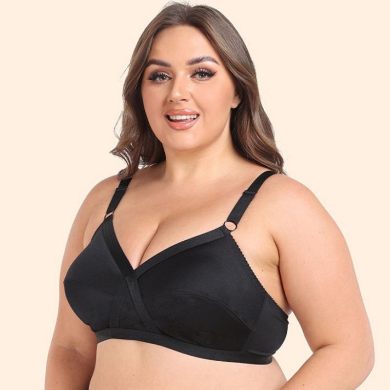 European and American Satin Ultra-thin Large Size Bra Full Cup French Style Without Steel Ring Underwear