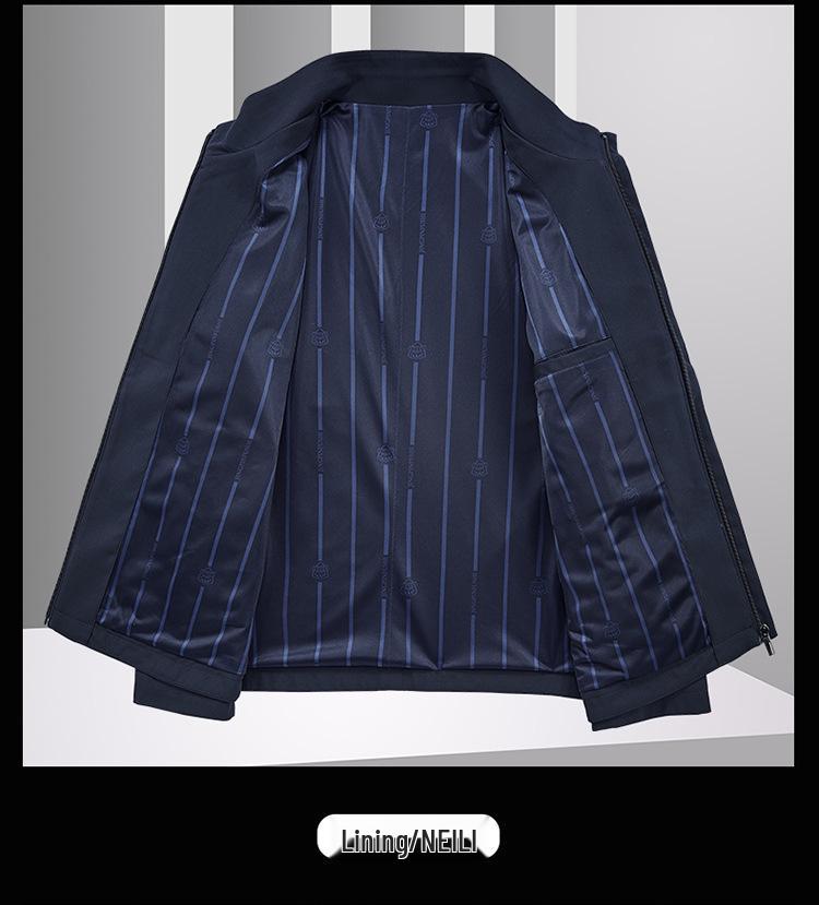 2022 Men's Trendy Autumn Stand Collar Business Casual Jacket: Middle-Aged Dad's Loose Workwear