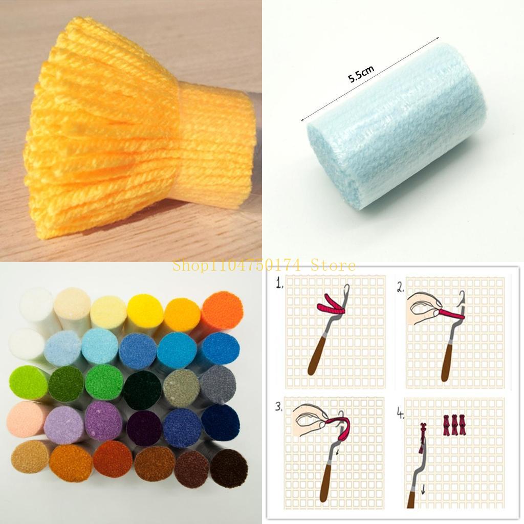 

30 Assorted Colors for Latch Pre Cut Wool Yarn Set for Tapestry Knotted Rug Maki top sale China Mainland
