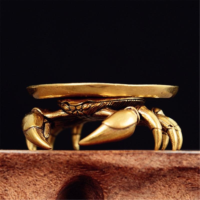 Crabs Miniature Statue Office Desk Ornament Home Shelf Decoration Antiqued Metal Craftsmanships Design Gifting