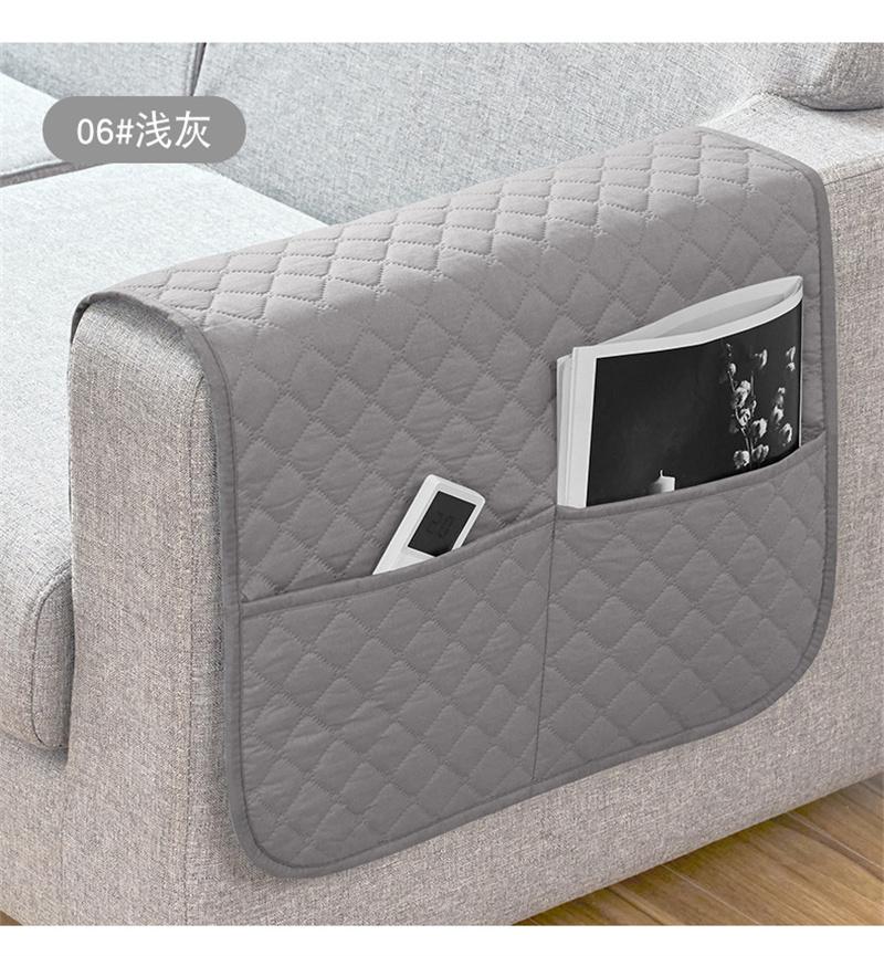 Premium 1PC Sofa Armrest Covers with Pockets Water Repellent Couch Arm Slipcover  Armchair Hanging Storage Bag for Remote Cellphone