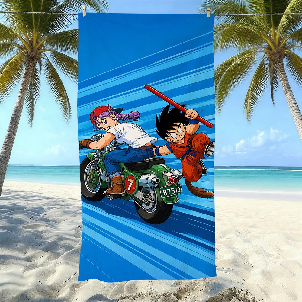 Animation Beach Towels Thickened Microfiber Quick-Drying Bath Towels Outdoor Travel Towels Can Be