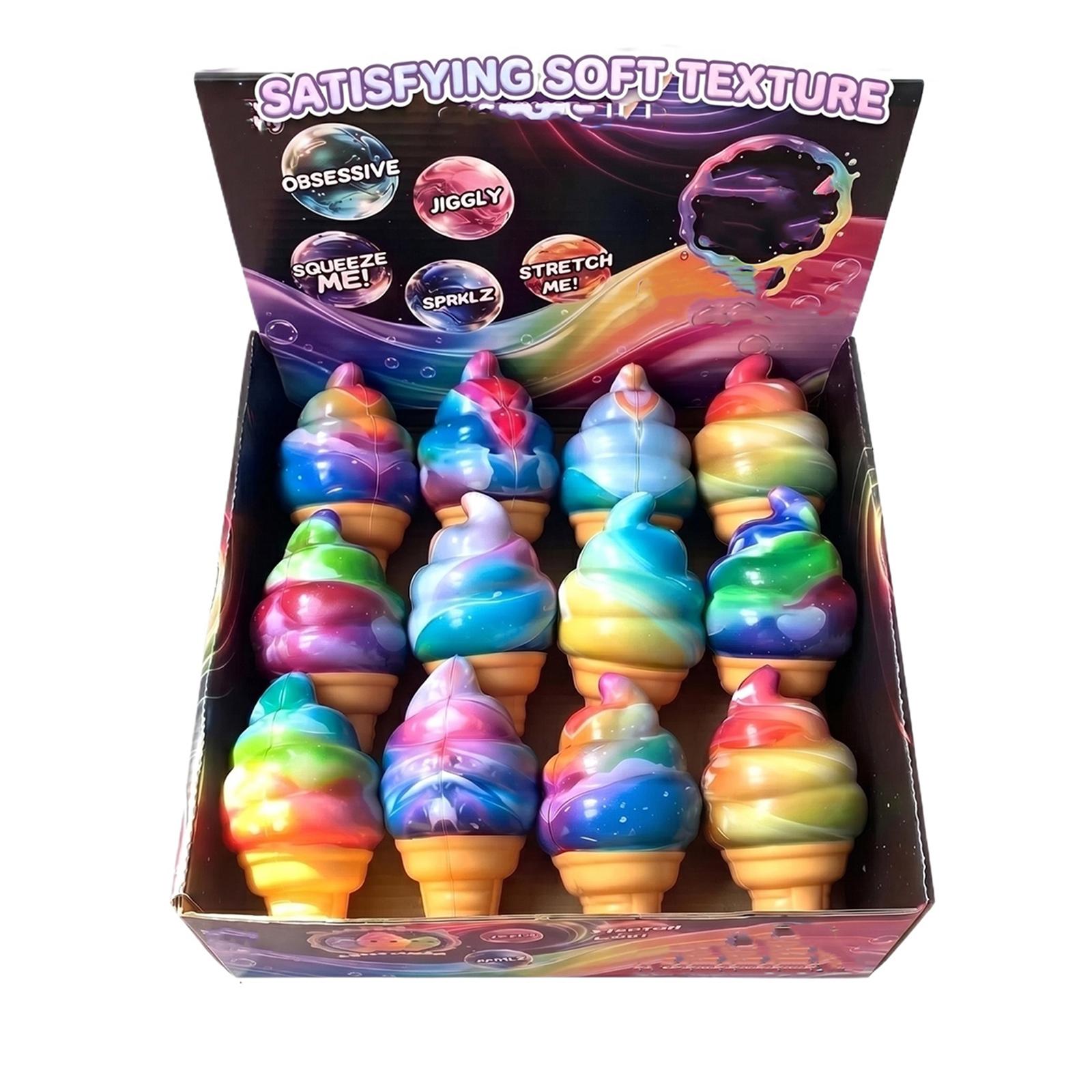 

Soft Squishy Ice Cream Cone Stress Relief Toy Slow Rising Sensory Fidget Squeeze Toy for Anxiety and Relaxation Kids and Adults One Size