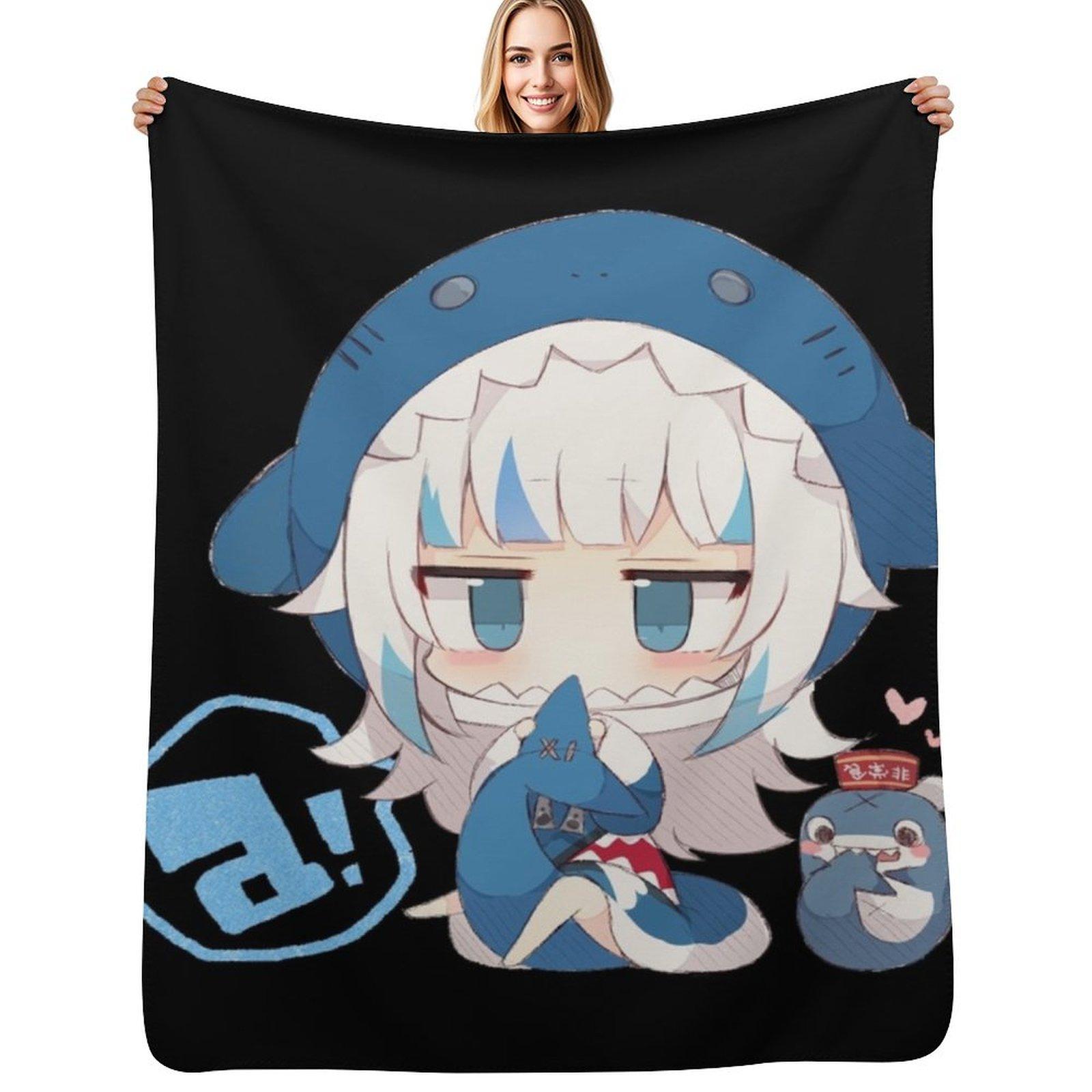 

Gawr Gura Throw Blanket Durable Warm Blanket for Daily Home Use 75x100cm