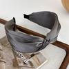 Retro Coffee Color Satin Knotted Wide Headbands for Woman Temperament Elegant Hairband Hair Hoop Female Fashion Hair Accessories