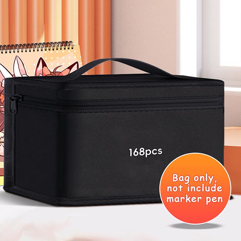 Fixy Pero Černá Úložná Taška Masivní Velká Kapacita Zip Plátěná Taška na Tužky Akvarelové Pero Kancelářská Taška Přenosná