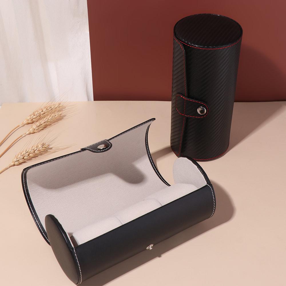 3 Slots Watch Display Case PU Leather Watch Roll Travel Case Watch Storage Box  for Men