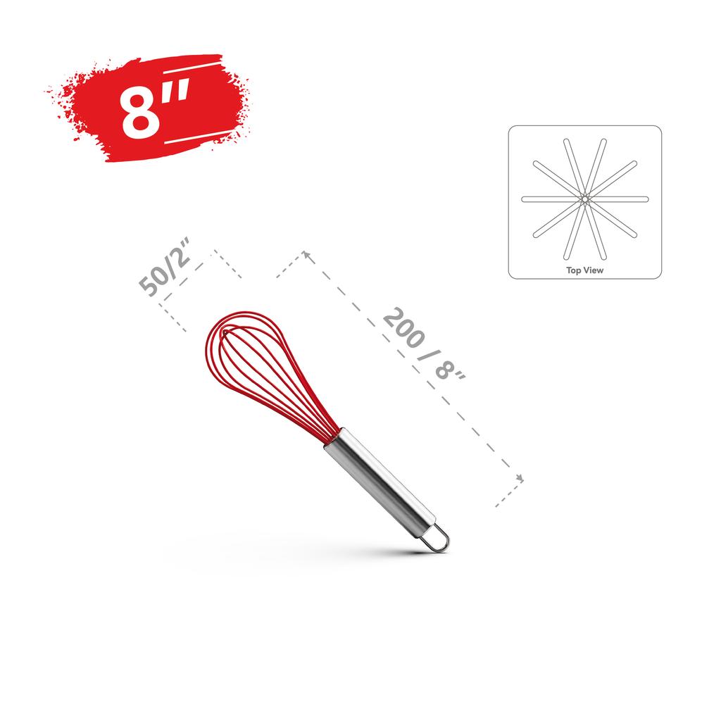 VIMACO® Balloon Whisk Stainless Steel 304 18/8 Wire Beater 8"10"12" Kitchen Cooking Tool No-Stick for Egg