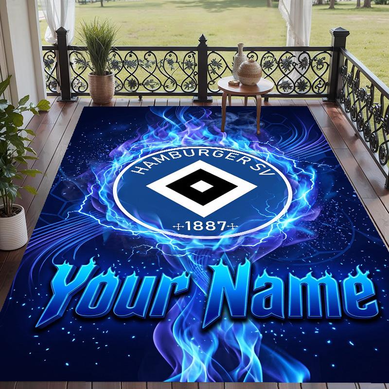 Custom Text Printed Rug Hamburger SV Non Slip Floor Carpet For Home Room Decor