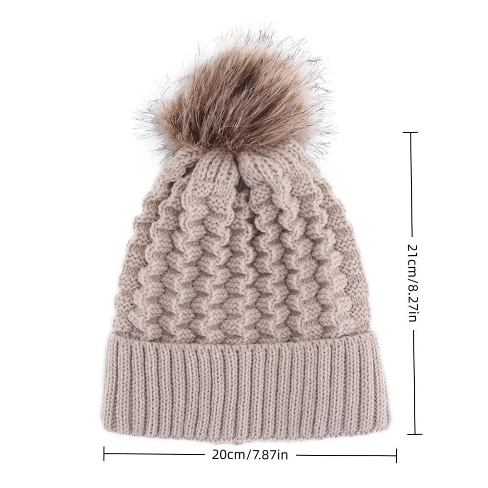 Thicken Knitted Hats Coldproof Crochet Cap Fashion Winter Hat Women