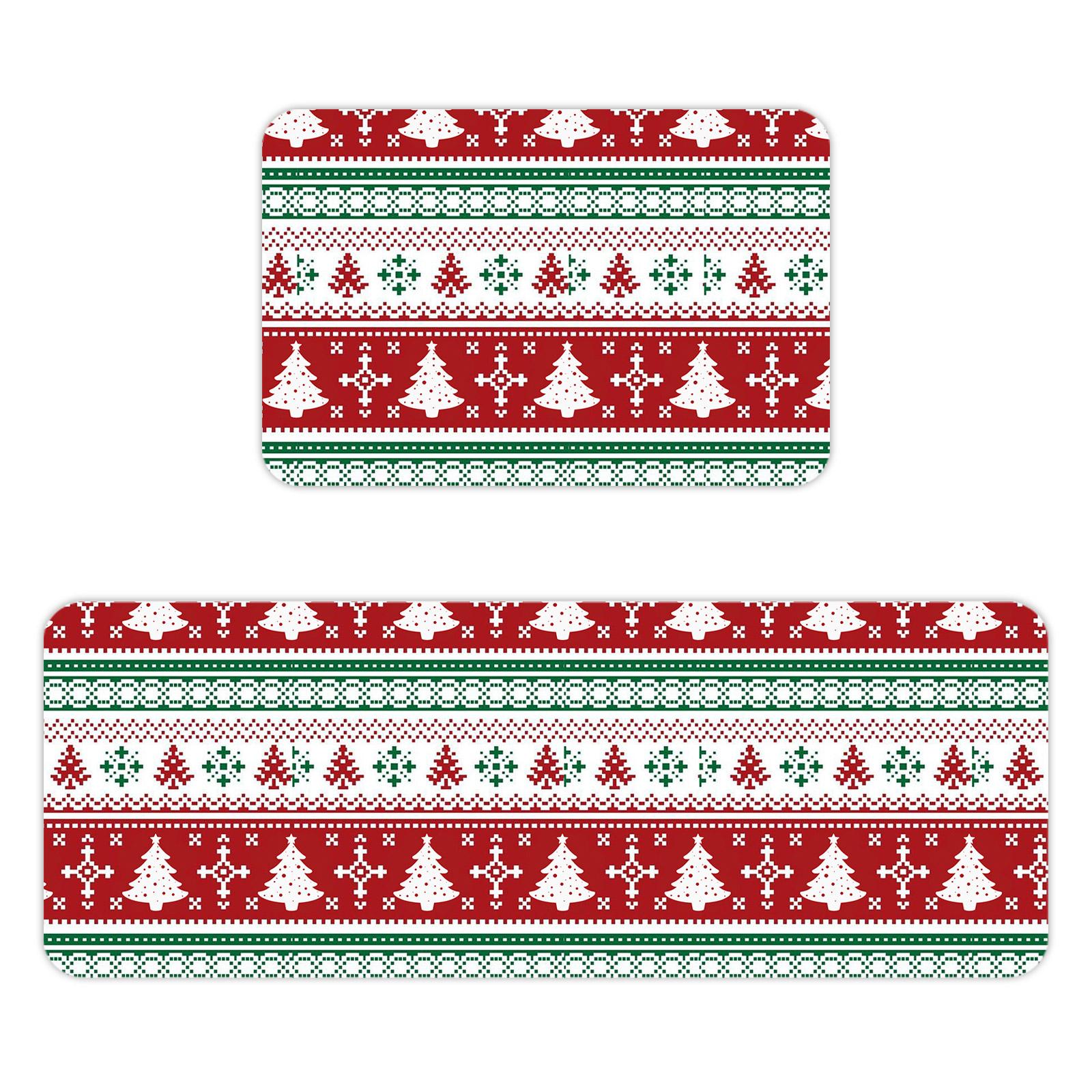 

Рождественский кухонный противоскользящий коврик ковер фланелевый придверный коврик набор из двух частей One Size