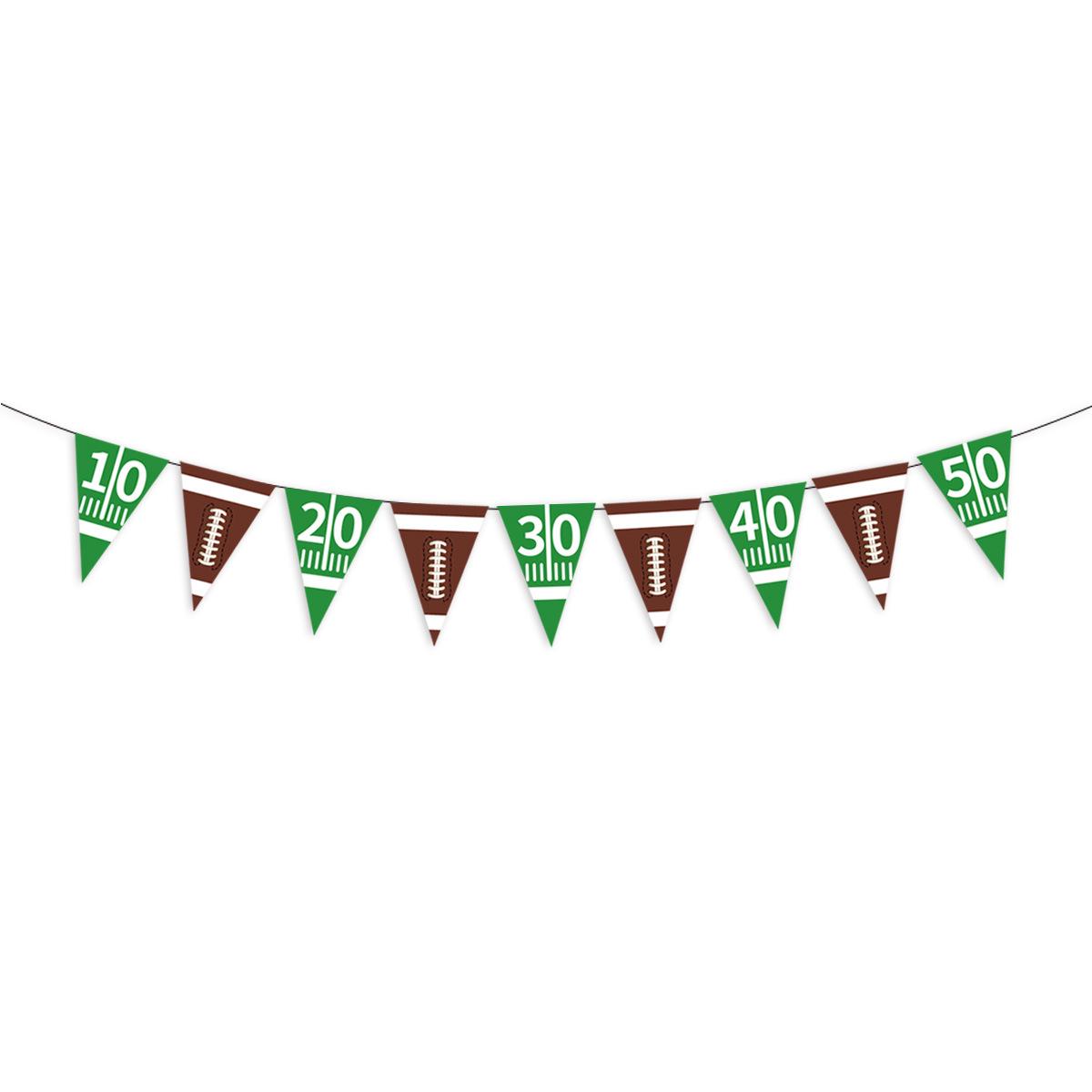Super Bowl Football Party Banner - Triangle Flag Decor