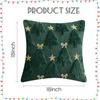 1PC Short Christmas Pillow Cover Soft Comfortable Xmas Tree Pillowcase Embroidered Bowknot Five-pointed Star Cushion Slipcover
