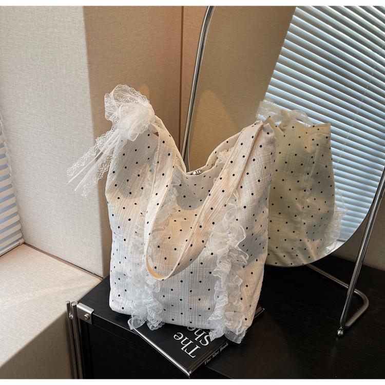 Polka Dot Underarm Women's Bag New Fashion Portable Bucket Bag Greens Lightweight Shoulder Bag Women