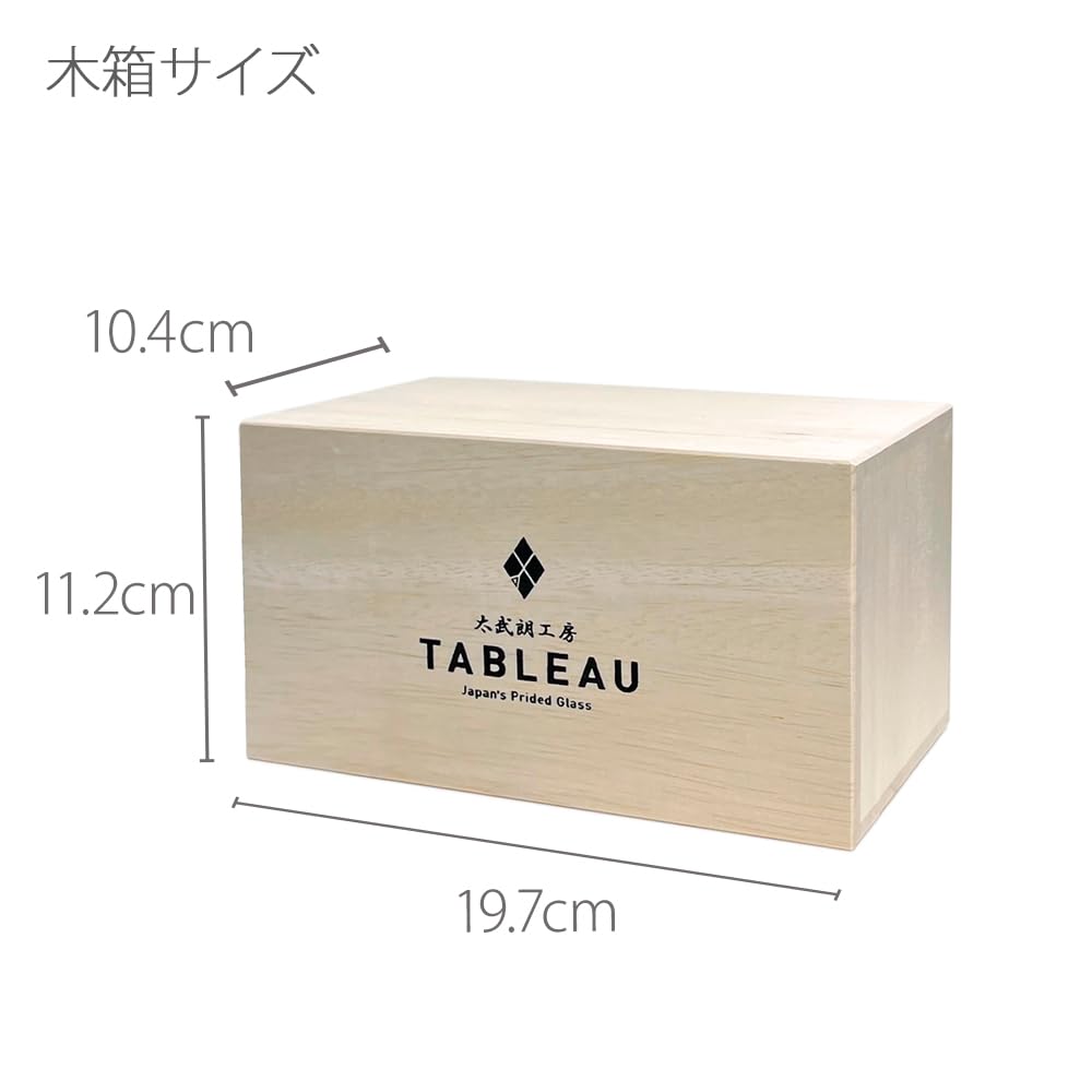 Official Direct Sales from Taiburo Edo Kiriko Genroku Crest Old Glass Wooden Made In Japan Studio Four-Leaf Open-Top (Red) TB90625-4R, Box,