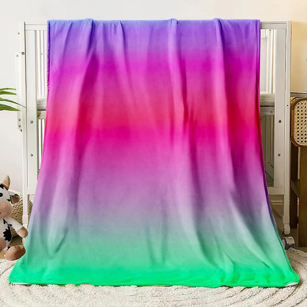 Фланелевое одеяло Дофаминовый градиент Мягкое теплое тонкое простыня Покрывало для дивана Искусственный мех Пледовое одеяло 130x150cm