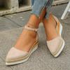Sandali con zeppa a punta chiusa da donna, sandali gladiatore estivi con cinturino e fibbia, espadrillas alla moda da donna, sandali con plateau Zapatos De Mujer