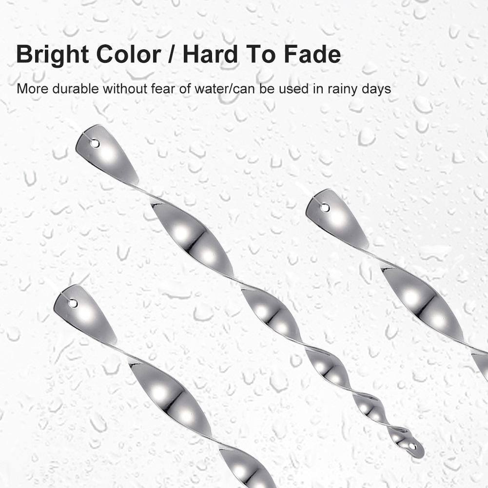 24Pcs Bird Repellent Reflective Scare Rods Decorative Glossy Finish Wind Spinner Hanging Bird Repellent Rod for Garden Decor