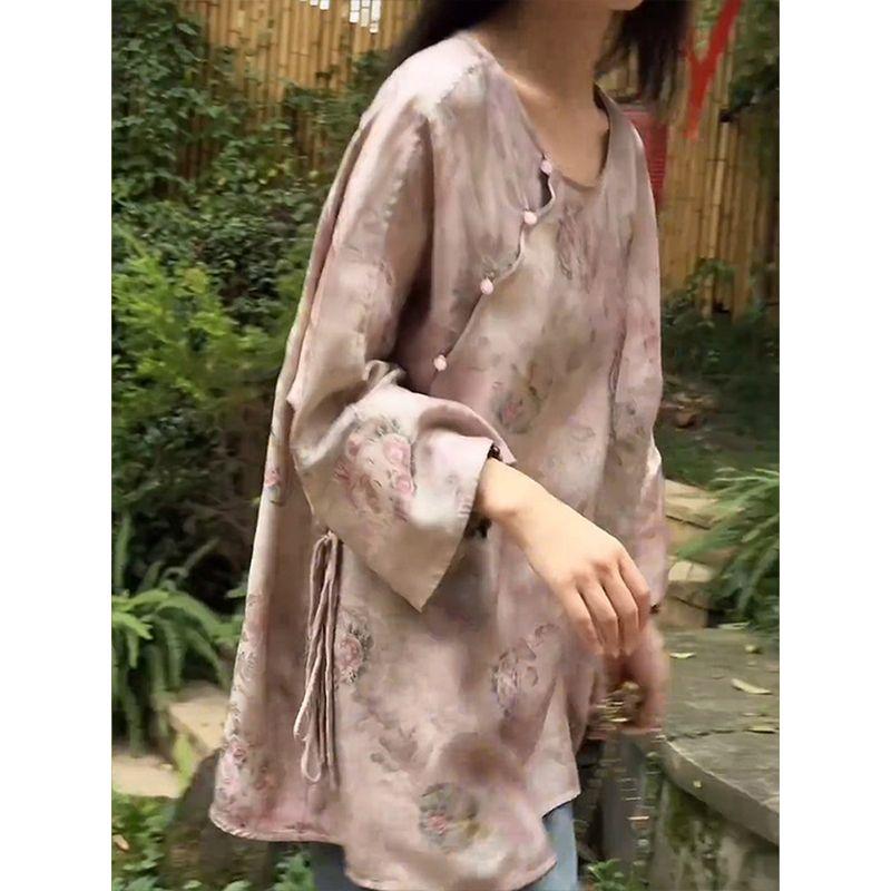 Women's Clothing, National Style Tops, Zen-Inspired, High-End, Exquisite Tang Suit Base Shirts, Small Blouses for Women, 2026 Spring New Collection