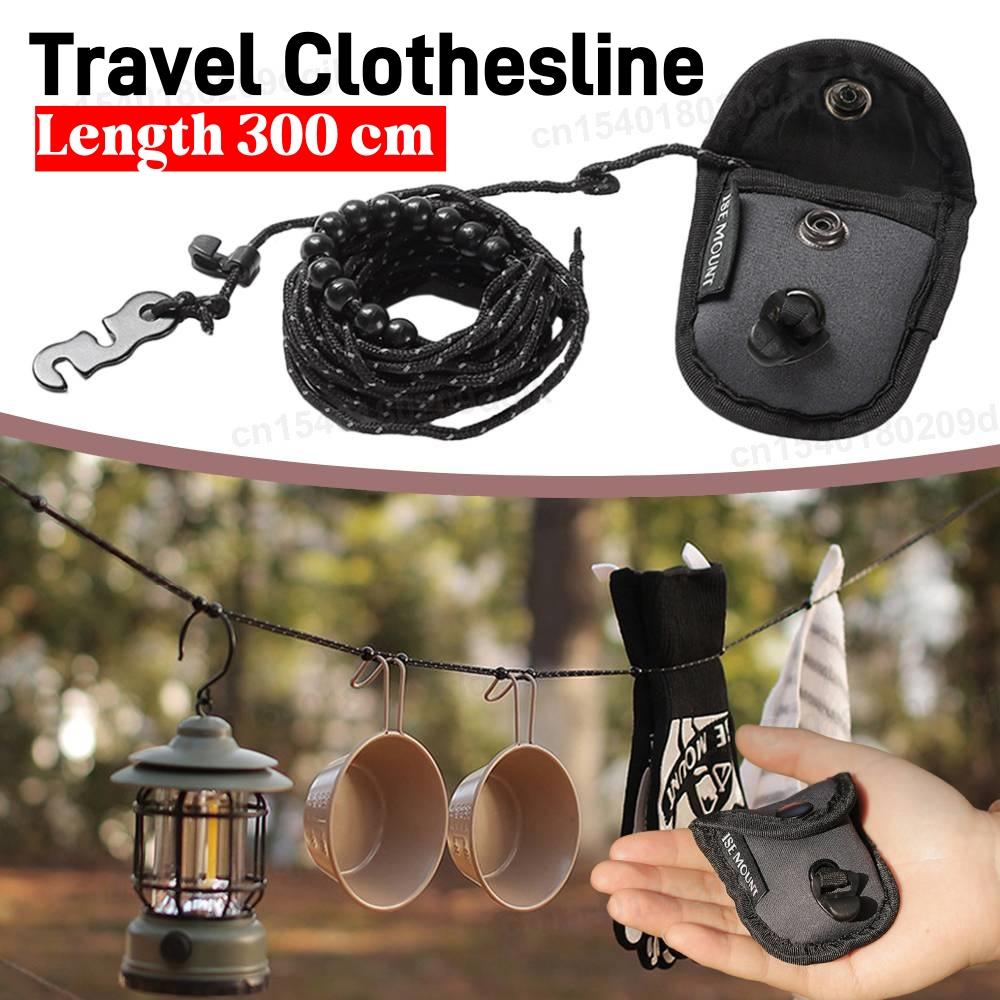 3 M Camping Stretch Clothesline Adjustable Clothes Line Travel Stretchy Clothesline Sock Line Portable Travel Clothesline Cord