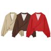 Europäischer und amerikanischer Stil, neue Damenbekleidung, modisch, langärmelige Revers-Freizeit-Kurzjacke 2448136
