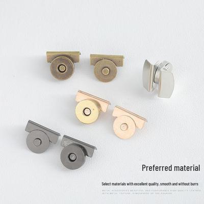 Strong Magnetic Leather Bag Clasp: Metal Interlocking No-Sew Buckle