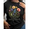 Beautiful Small Flower Pattern Women's Short-sleeved Shirts, Women's Clothing, Casual Short-sleeved T-shirts, Women's Clothing