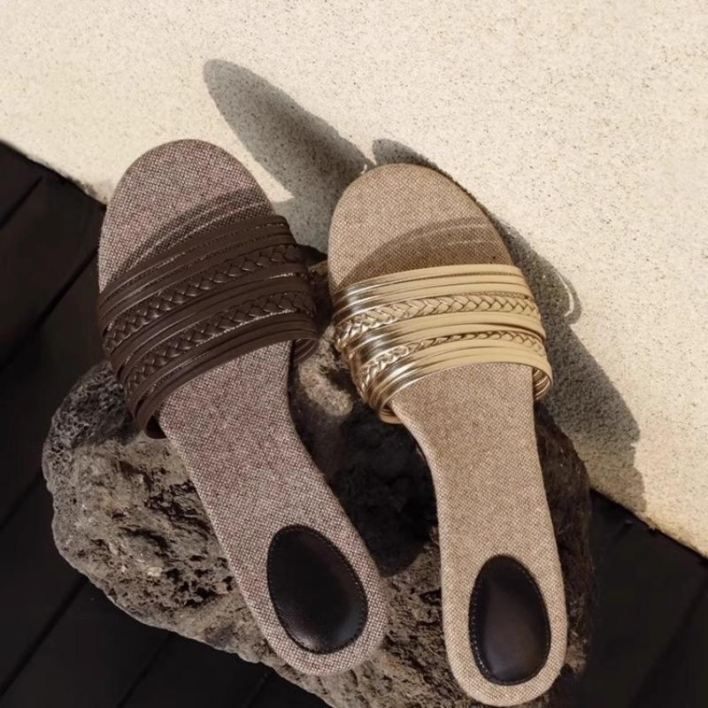 Fashion Women New Weave Slippers Heeled Sandals Summer Fashion Sexy High Heels Shoes 2025 Luxury Party Designer Woman Slingback Pumps