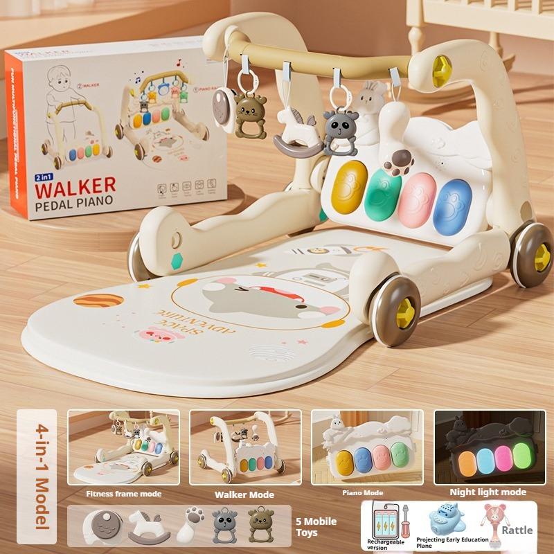 

Детский фитнес-центр, ходунки, детская педаль, пианино, ребенок лежит и играет, подарочная коробка для новорожденного.