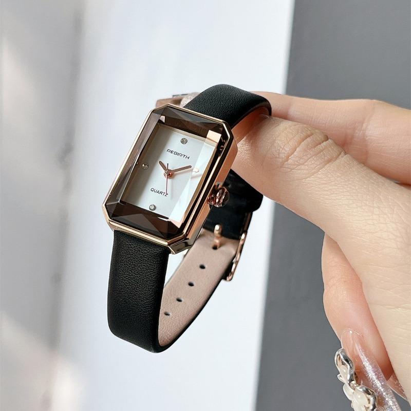Rectangle Watch Women's New Light Luxury Diamond-encrusted Fashion Rhombus Belt Women's Watch
