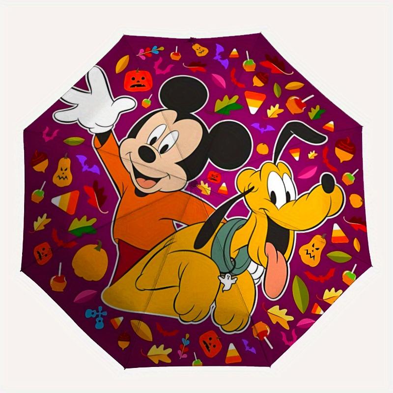 

1pc Halloween Mickey, Pluto Automatic Umbrella | Portable Foldable 8-Rib Manual Open, Casual Accessory, Durable Canopy yy250823034
