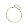 Elegant Multi-Layer Zirconia Crystal Bracelet Women Titanium Steel Geometric Design Gold Plated Fashionable Style