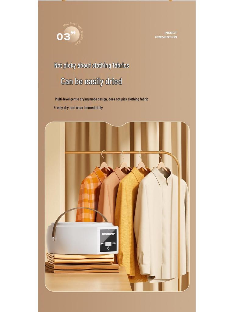 Compact Folding Clothes Dryer with Timer & Purple Light – Ideal for Home, Baby, Dorm, or Travel – Quick & Efficient Drying, Available Now