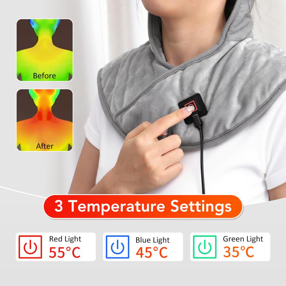 Electric Heating Shoulder Neck Pad Relief Relaxed Soft Comfortable Thermal Hot Compress Cervical Shawl USB Heated Back Warm Wrap
