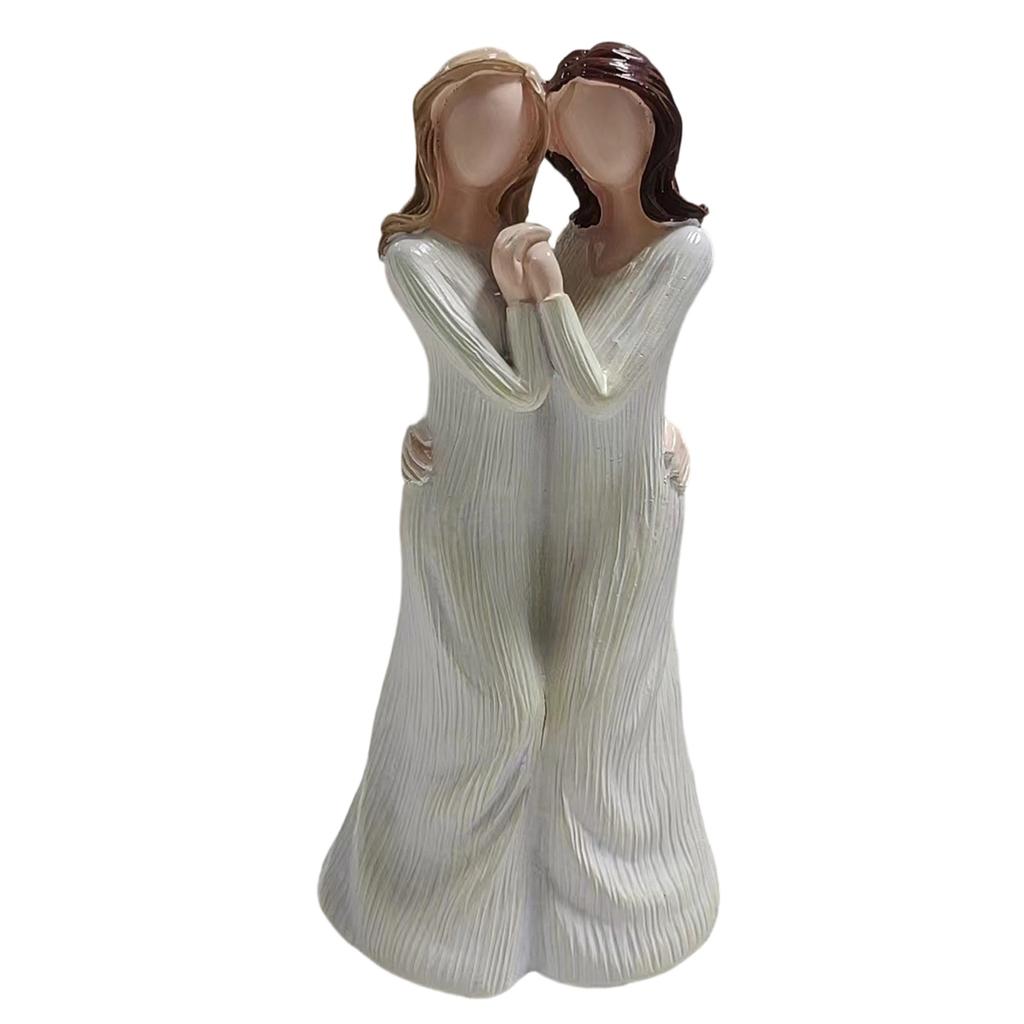 Sister Friendship Figurine Holding Hands Sculpture Girl Desktop Ornament Gift for Best Friend Home Office Decoration