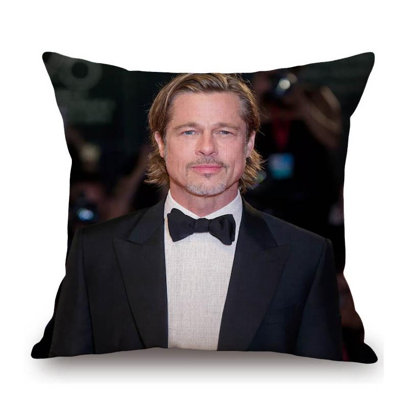 Sexy Krásný Super Hvězda Brad Pitt Svalovec Fanoušci Dárek Bavlna Len Pohovka Polštář na pohovku Potah Dekorace Domu Umělecký Potah na polštář