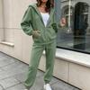 Women's Casual Two Piece Athletic Set Zip Up Hoodie and Jogger Pants